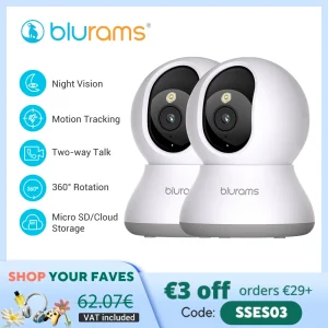 2 Pcs Blurams Indoor Security Camera